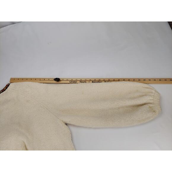 Free People Oversized Boho Boucle Bell Two Faced Embroidered Blue Red Jacket S - Picture 3 of 15